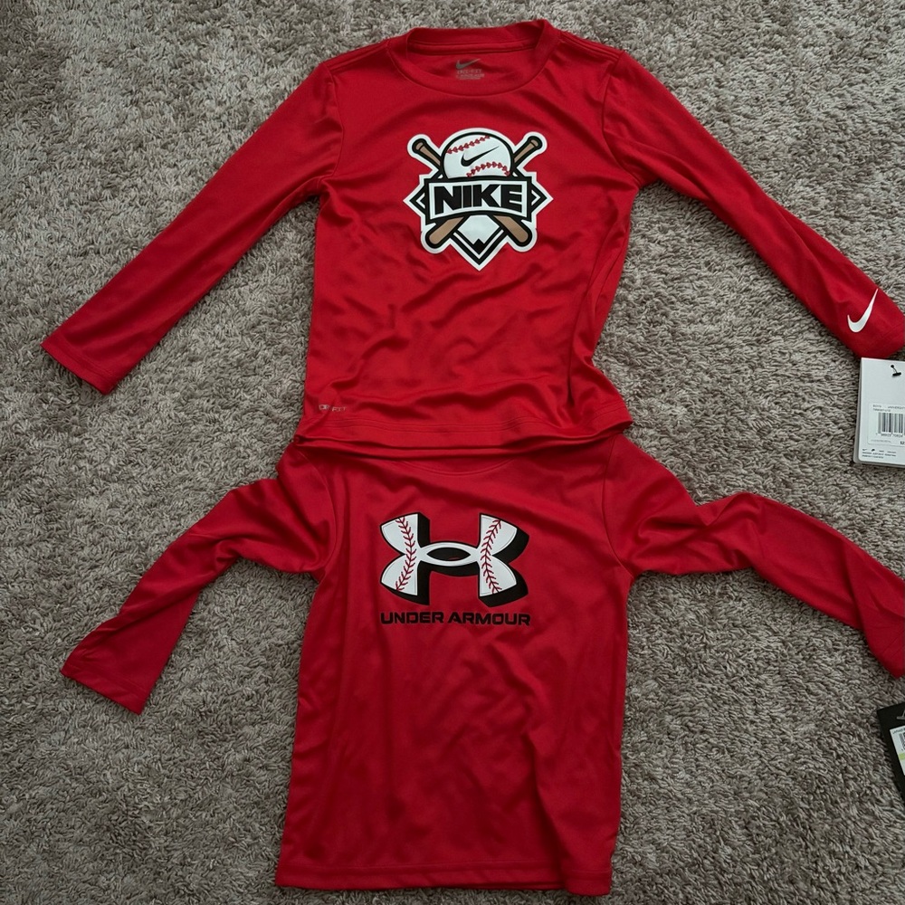 Under Armour + Nike baseball shirts